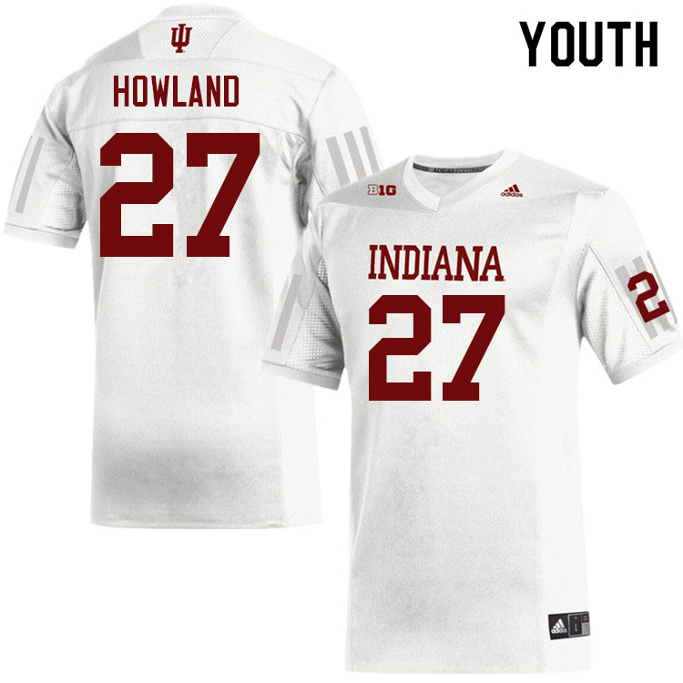 Youth #27 Trent Howland Indiana Hoosiers College Football Jerseys Sale-White